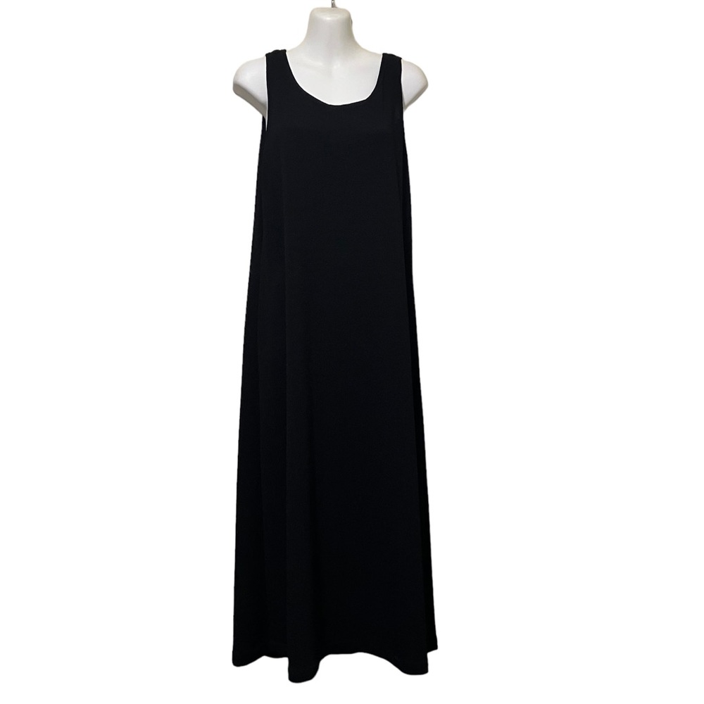 Vintage 90's Nina Piccalino Sleeveless Textured Black Maxi Dress